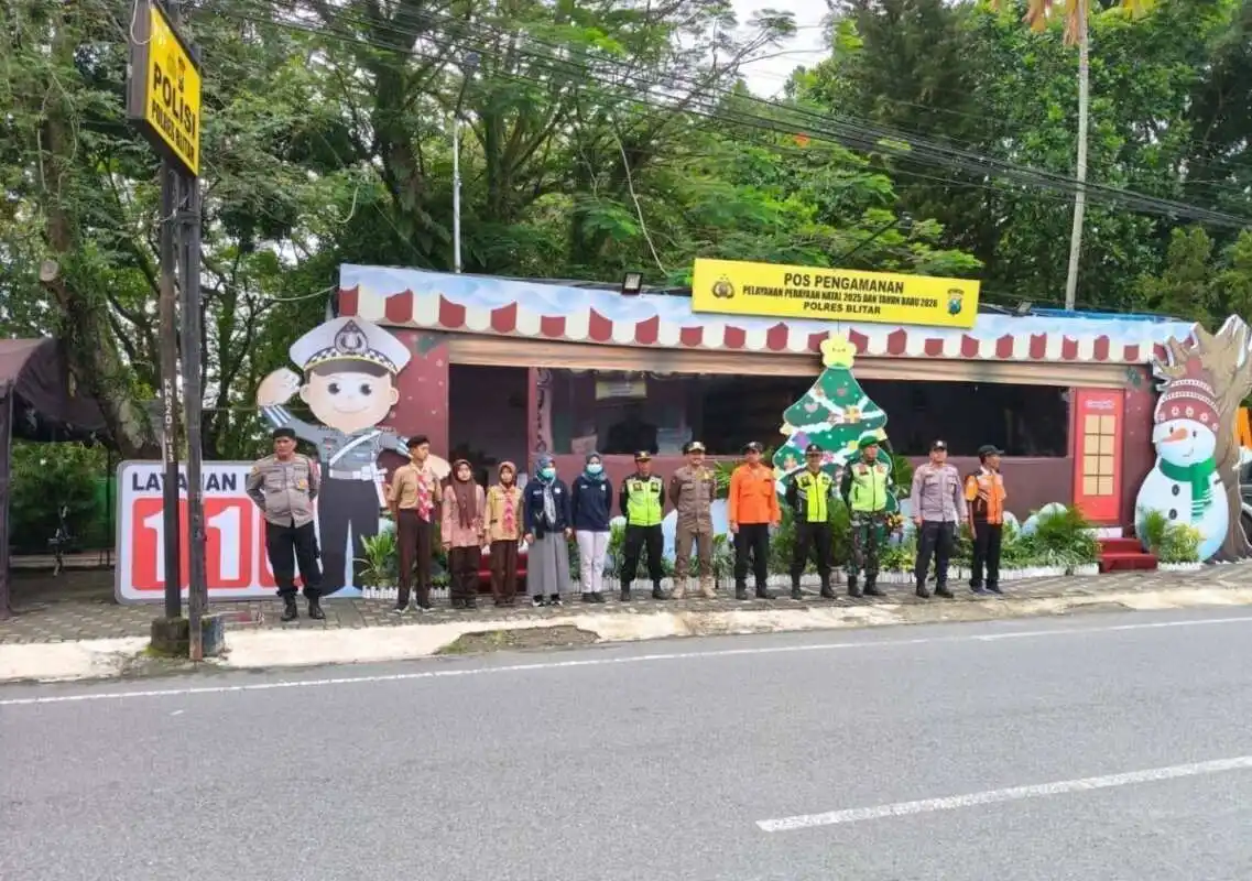 Kodim 0808/Blitar Bersama Polres Blitar Gelar Pos Pengamanan Nataru 2026