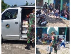 Babinsa Ngraho Bojonegoro Ikut Kawal Pendistribusian Makanan Bergizi, Ribuan Siswa Nikmati Program MBG