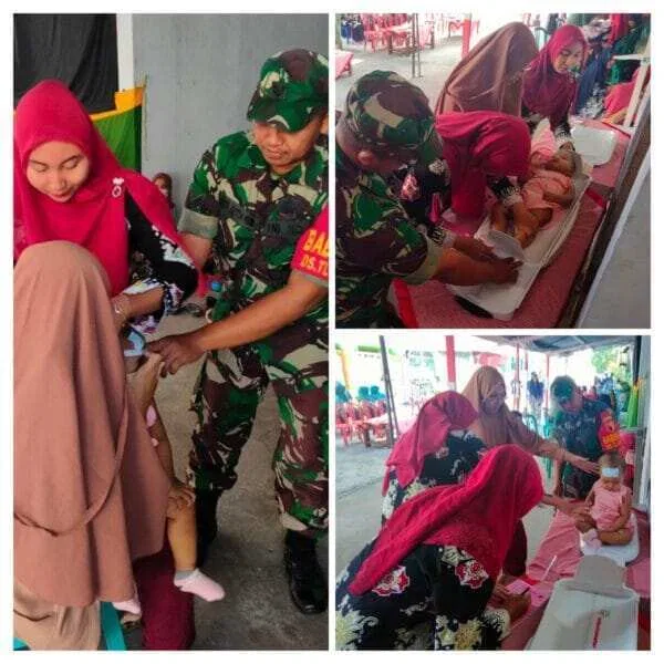 Babinsa Tlogo Bersama Kader Dan Bidan Desa Aktif Cegah Stunting Lewat Posyandu Balita