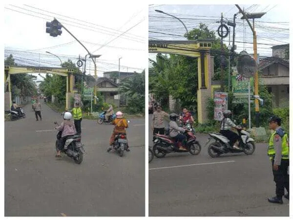 Anggota Polsek Semanding Berjibaku Atur Lalu Lintas Demi Kelancaran dan Keselamatan Pengendara