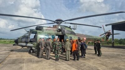 Lanud Sultan Hasanuddin Kerahkan Helikopter Caracal Bantu Pencarian Pesawat ATR 42-500 yang Hilang Kontak