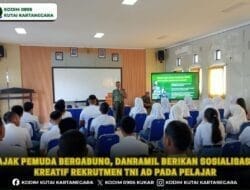 Ajak Pemuda Bergabung, Danramil Berikan Sosialisasi Kreatif Rekrutmen TNI AD Pada Pelajar