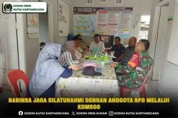Babinsa Jaga Silaturahmi dengan Anggota BPD melalui Komsos