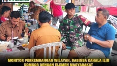 Monitor Perkembangan Wilayah, Babinsa Kahala Ilir Komsos dengan Elemen Masyarakat