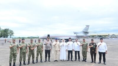 Danlanud Sultan Hasanuddin Sambut dan Hantar Kunjungan Kerja Wamenhan RI di Makassar
