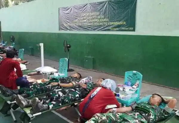 Sambut HUT Persit ke- 80, Kodim Bojonegoro Gelar Bakti Sosial Donor Darah