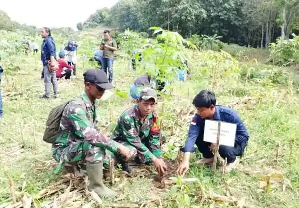 Peringatan HPN 2026, TNI, Insan Pers dan Elemen Masyarakat di Bojonegoro Tanam Ratusan Pohon Produktif