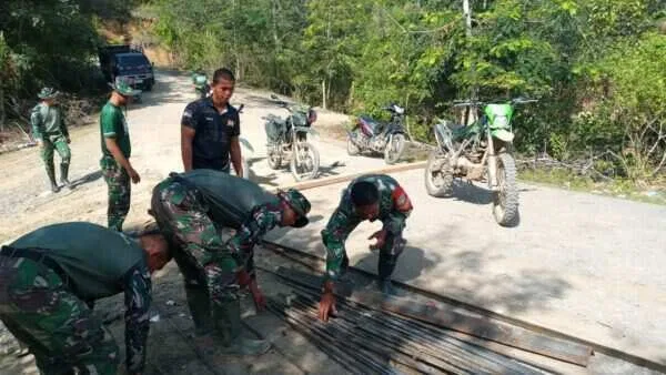 TNI AD Lanjutkan Progres Jembatan Penghubung Desa di Kecamatan Linge Aceh Tengah
