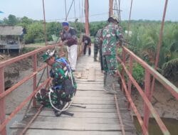 TNI AD Rampungkan Rehab Jembatan Gantung di Langkat, Akses dan Konektivitas Warga Kembali Normal