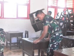 TNI AD Pulihkan SDN 152983 Hutanabolon I Pasca Banjir, Sekolah Kembali Digunakan