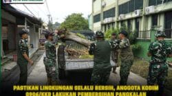 Pastikan Lingkungan Selalu Bersih, Anggota Kodim 0906/Kkr Lakukan Pembersihan Pangkalan