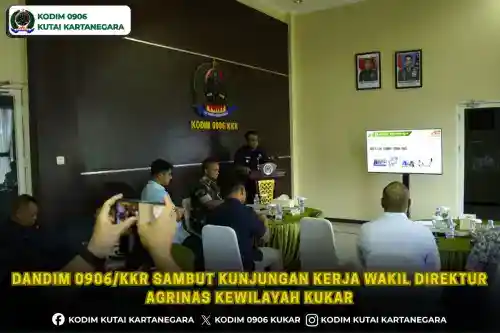 Dandim 0906/Kkr Sambut Kunjungan Kerja Wakil Direktur Agrinas Kewilayah Kukar