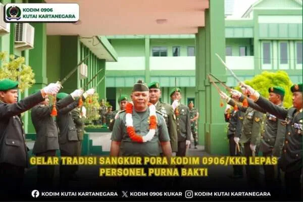 Gelar Tradisi Sangkur Pora, Kodim 0906/Kkr Lepas Personel Purna Bakti Gelar Tradisi Sangkur Pora, Kodim 0906/Kkr Lepas Personel Purna Bakti