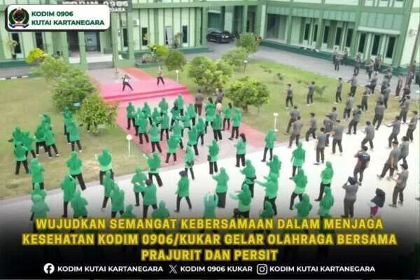 Wujudkan Semangat Kebersamaan Dalam Menjaga Kesehatan, Kodim 0906/Kukar Gelar Olahraga Bersama Prajurit Dan Persit Wujudkan Semangat Kebersamaan Dalam Menjaga Kesehatan, Kodim 0906/Kukar Gelar Olahraga Bersama Prajurit Dan Persit