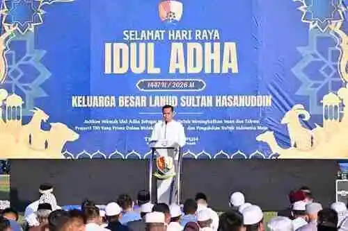 Idul Adha Penuh Makna di Lanud Sultan Hasanuddin, Ribuan Warga Ikuti Sholat Id dan Berbagi Kebahagiaan Melalui Kurban