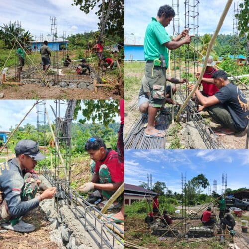 Melalui TMMD Ke-128 Kodim 1801/Manokwari Sudah Terpasang Rangka Besi Bak Penampung Air Bersih Melalui TMMD Ke-128 Kodim 1801/Manokwari Sudah Terpasang Rangka Besi Bak Penampung Air Bersih