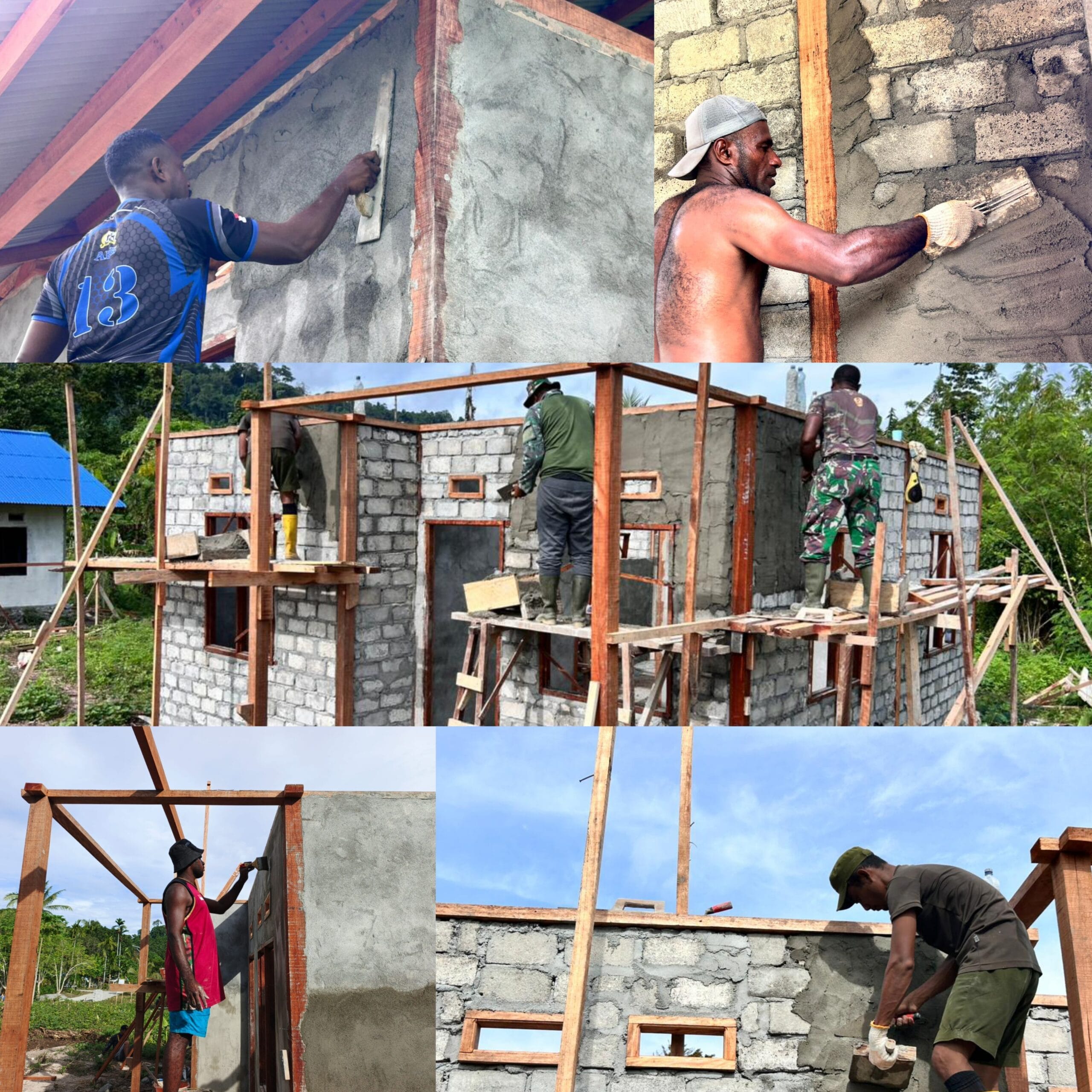 Satgas TMMD Ke-128 KODIM 1801/Manokwari, Terus Pacu Pekerjaan Plesteran RTLH Satgas TMMD Ke-128 KODIM 1801/Manokwari, Terus Pacu Pekerjaan Plesteran RTLH