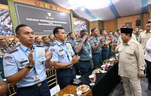 Panglima TNI Dampingi Presiden Berikan Taklimat kepada 1.500 Komandan Satuan TNI di Unhan Bogor
