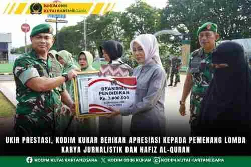 Ukir Prestasi, Kodim Kukar Berikan Apresiasi kepada Pemenang Lomba Karya Jurnalistik dan Hafiz Al-Quran Ukir Prestasi, Kodim Kukar Berikan Apresiasi kepada Pemenang Lomba Karya Jurnalistik dan Hafiz Al-Quran