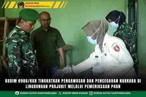 Kodim 0906/Kkr Tingkatkan Pengawasan dan Pencegahan Narkoba di Lingkungan Prajurit Melalui Pemeriksaan P4GN Kodim 0906/Kkr Tingkatkan Pengawasan dan Pencegahan Narkoba di Lingkungan Prajurit Melalui Pemeriksaan P4GN
