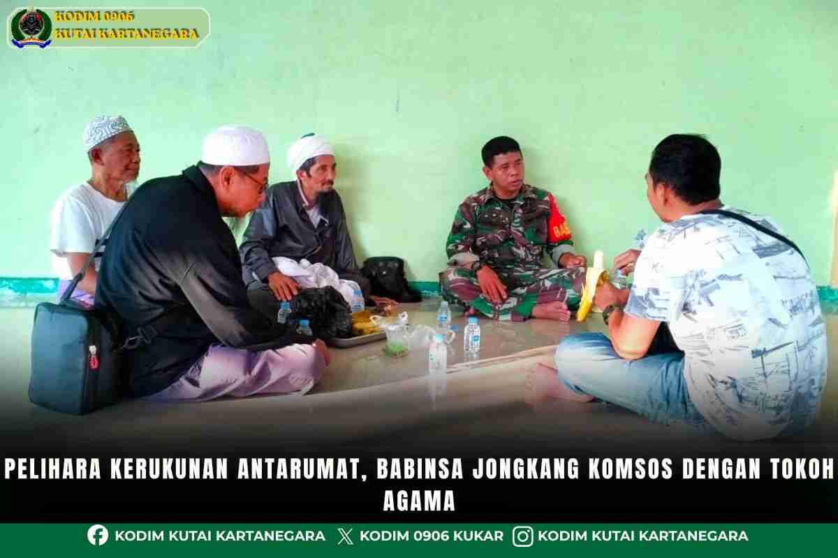 Pelihara Kerukunan Antarumat, Babinsa Jongkang Komsos dengan Tokoh Agama
