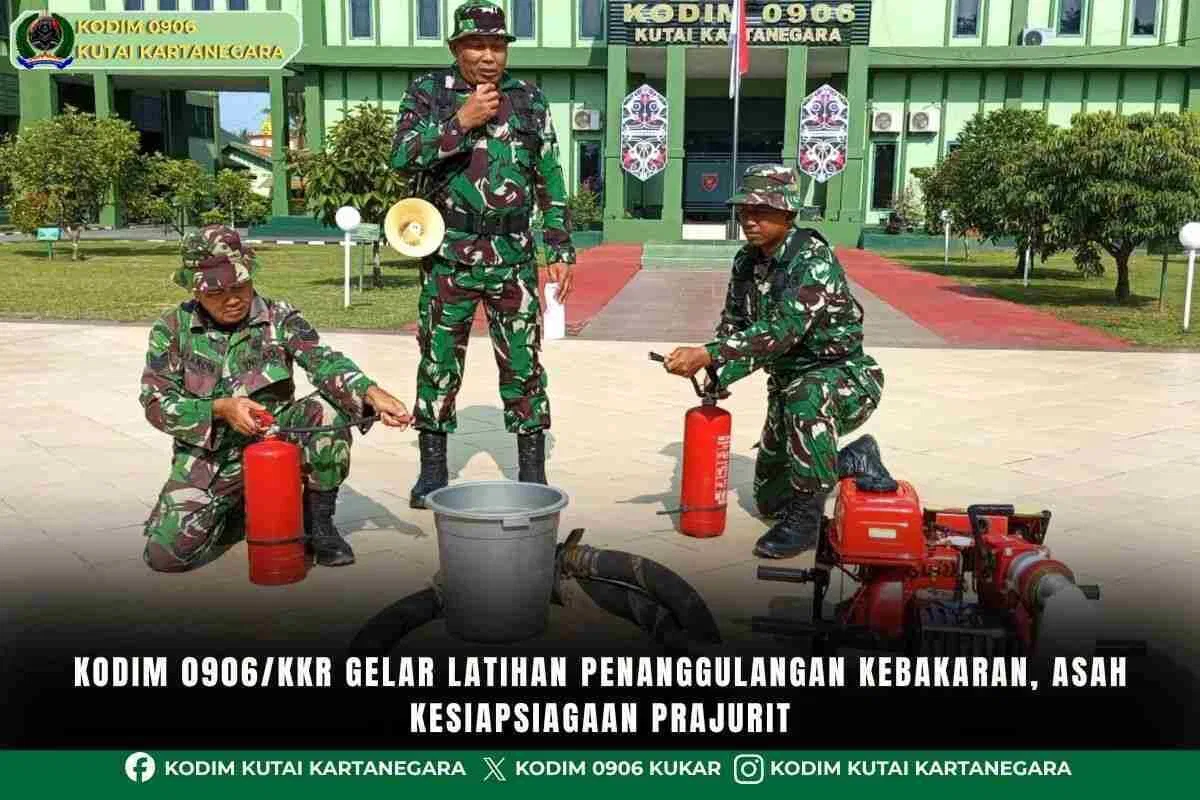 Kodim 0906/Kkr Gelar Latihan Penanggulangan Kebakaran, Asah Kesiapsiagaan Prajurit