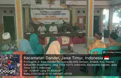 Danramil Dander Bojonegoro Hadiri Pelantikan dan Pengambilan Sumpah Jabatan Perangkat Desa Growok