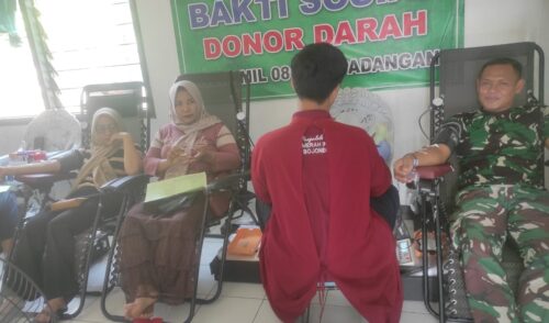 Antisipasi Krisis Stok, Dua Koramil Jajaran Kodim Bojonegoro Gelar Bakti Sosial Donor Darah