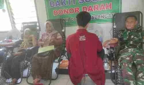 Antisipasi Krisis Stok, Dua Koramil Jajaran Kodim Bojonegoro Gelar Bakti Sosial Donor Darah