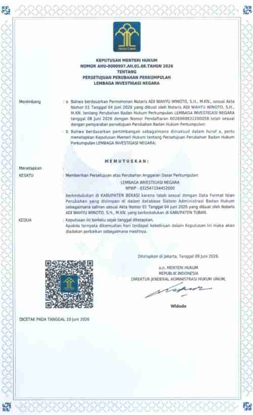 AHU PERUBAHAN LIN HASIL MUBESLUB SURABAYA RESMI TERBIT, DPD Bilang : OKNUM PEMBUAT GADUH HARUS HENTIKAN FITNAH AHU PERUBAHAN LIN HASIL MUBESLUB SURABAYA RESMI TERBIT, DPD Bilang : OKNUM PEMBUAT GADUH HARUS HENTIKAN FITNAH