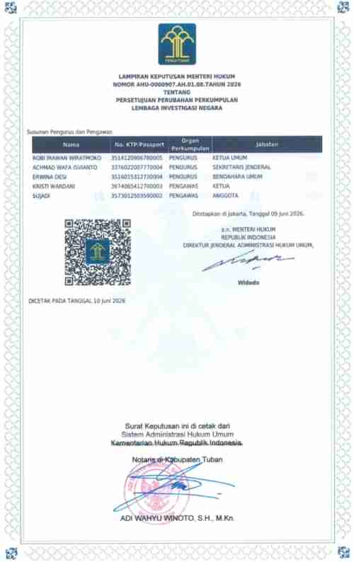 AHU PERUBAHAN LIN HASIL MUBESLUB SURABAYA RESMI TERBIT, DPD Bilang : OKNUM PEMBUAT GADUH HARUS HENTIKAN FITNAH AHU PERUBAHAN LIN HASIL MUBESLUB SURABAYA RESMI TERBIT, DPD Bilang : OKNUM PEMBUAT GADUH HARUS HENTIKAN FITNAH