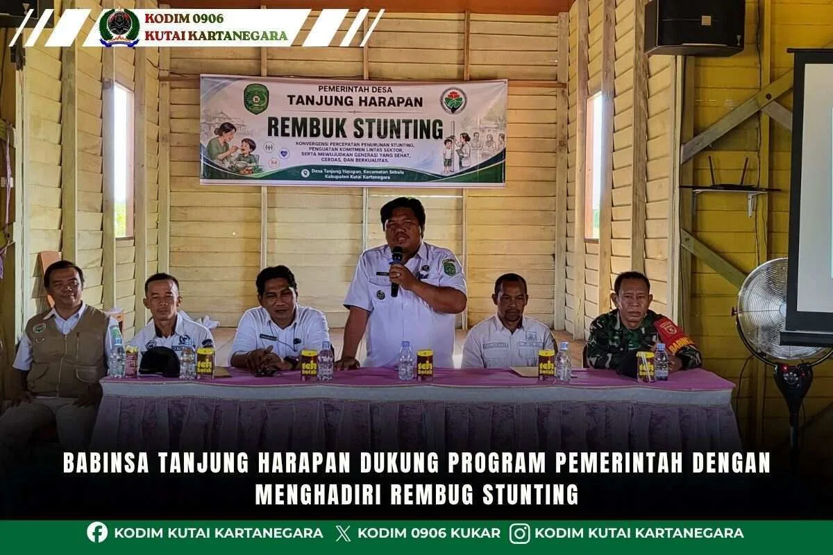 Babinsa Tanjung Harapan Dukung Program Pemerintah Dengan Menghadiri Rembug Stunting Babinsa Tanjung Harapan Dukung Program Pemerintah Dengan Menghadiri Rembug Stunting