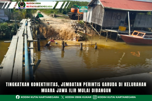 Tingkatkan Konektivitas, Jembatan Perintis Garuda di Kelurahan Muara Jawa Ilir Mulai Dibangun