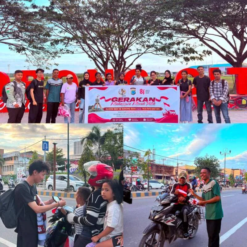 *Polda PBD Bersama Aliansi BEM Se-sorong Raya Gelar Gerakan Mahasiswa Merah Putih, Perkuat Nasionalisme dan Persatuan*