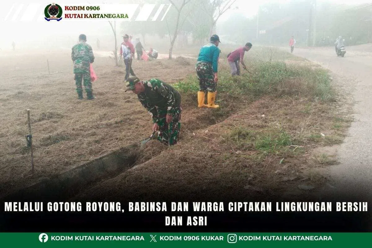 Melalui Gotong Royong, Babinsa dan Warga Ciptakan Lingkungan Bersih dan Asri