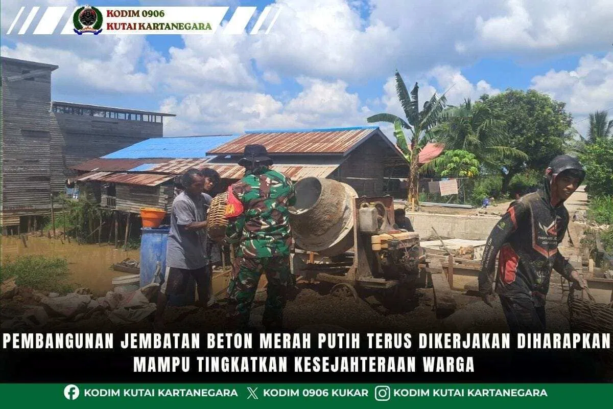 Pembangunan Jembatan Beton Merah Putih Terus Dikerjakan Diharapkan Mampu Tingkatkan Kesejahteraan Warga Pembangunan Jembatan Beton Merah Putih Terus Dikerjakan Diharapkan Mampu Tingkatkan Kesejahteraan Warga