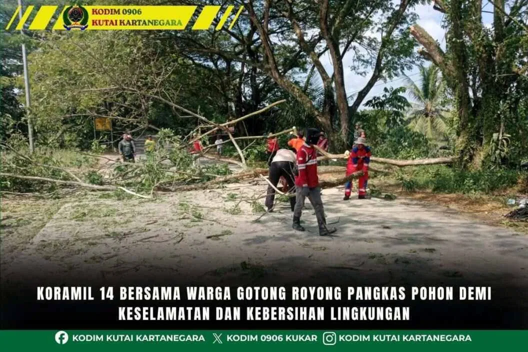 Koramil 14 Bersama Warga Gotong Royong Pangkas Pohon Demi Keselamatan dan Kebersihan Lingkungan Koramil 14 Bersama Warga Gotong Royong Pangkas Pohon Demi Keselamatan dan Kebersihan Lingkungan