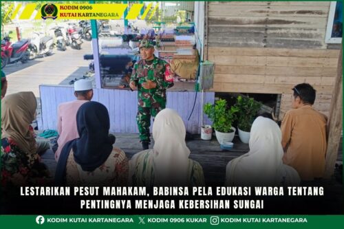 Lestarikan Pesut Mahakam, Babinsa Pela Edukasi Warga tentang Pentingnya Menjaga Kebersihan Sungai Lestarikan Pesut Mahakam, Babinsa Pela Edukasi Warga tentang Pentingnya Menjaga Kebersihan Sungai