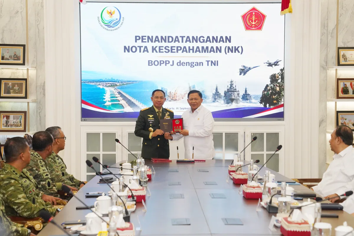 Panglima TNI Tandatangani Nota kesepahaman Dengan Kepala Badan Otorita Pengelola Pantai Utara Jawa