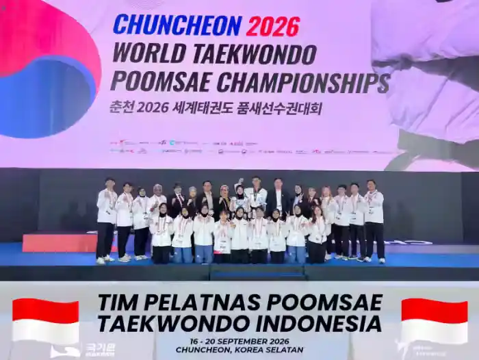 Tim Pelatnas Taekwondo Indonesia Meraih 1 Medali Perak Kejuaraan Tertinggi Untuk Kategori Poomsae