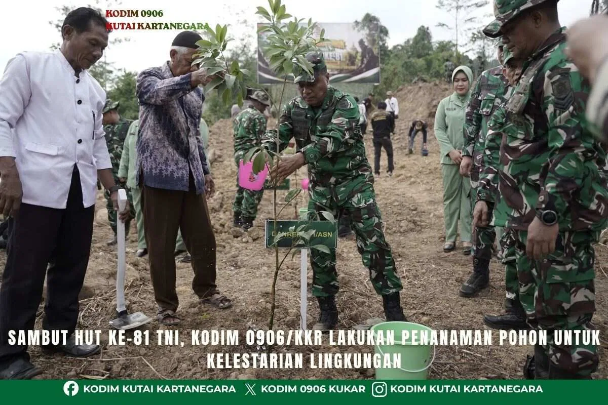 Sambut HUT ke-81 TNI, Kodim 0906/Kkr Lakukan Penanaman Pohon untuk Kelestarian Lingkungan