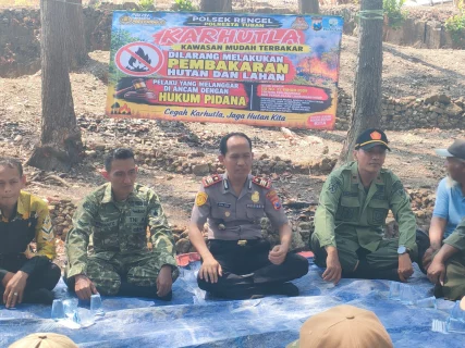 MUSIM KEMARAU KAPOLSEK RENGEL GENCAR SOSIALISASI CEGAH KARHUTLA