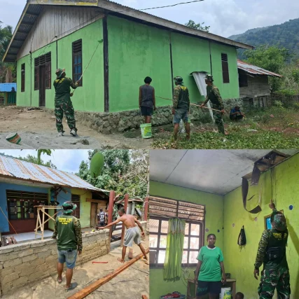 Satgas TMMD Ke-130 Kodim 1808/Mansel Kembali Cek Kondisi Rumah Warga di Kampung Yamboi