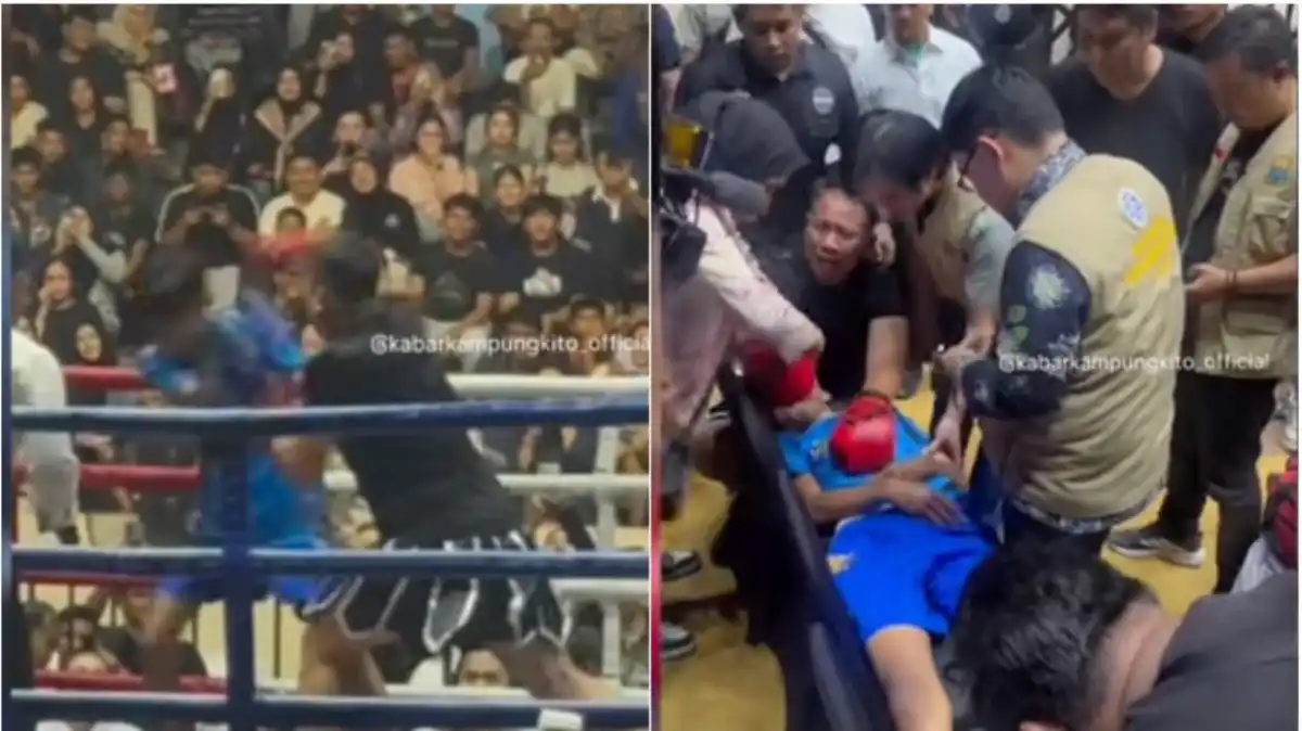 Duel Hiburan Berujung Tegang, Dede Sunandar Tak Sadarkan Diri di Atas Ring
