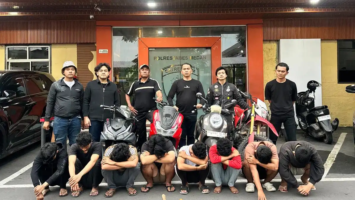 Delapan Anggota Salvador 424 Ditangkap Usai Bentrokan Geng Motor di Medan