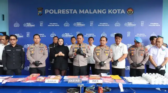 Satresnarkoba Polresta Malang Kota Ungkap 119 Kasus, 175 Tersangka Diamankan