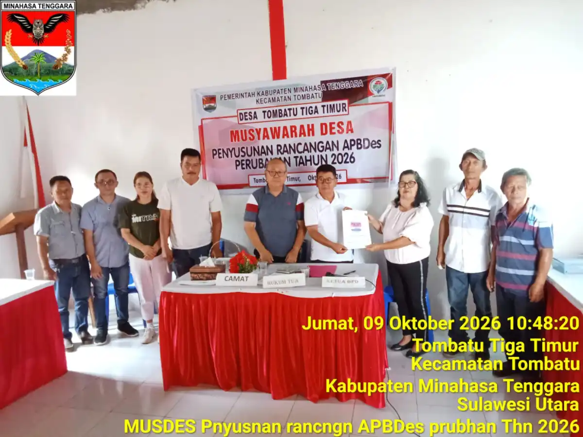 Musyawarah Desa Tombatu Tiga Timur Bahas RKPDes 2027 dan Perubahan APBDes 2026
