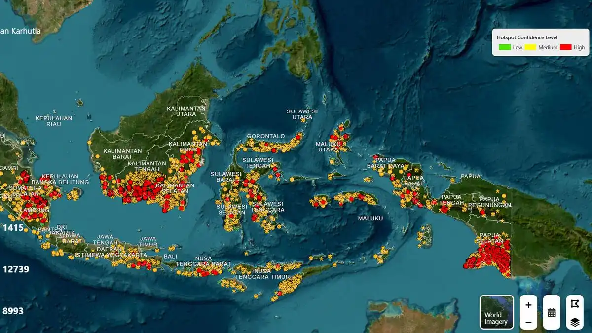 Sebaran Titik Panas Karhutla Meluas, Kalimantan Tengah Catat Deteksi Tertinggi