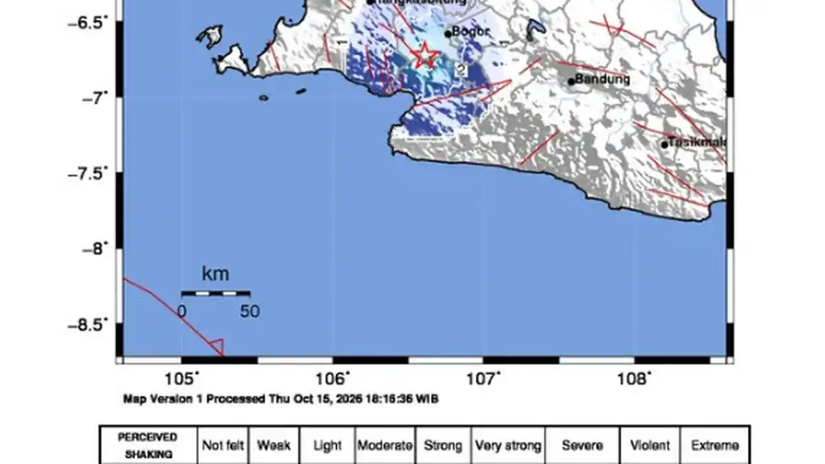 Gempa M 4,1 Berpusat di Darat, Getaran Terasa di Pamijahan dan Kabandungan
