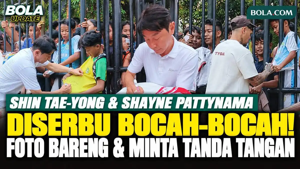 Antusiasme Anak-Anak Sambut Shin Tae-yong dan Shayne Pattynama Usai Latihan Persija